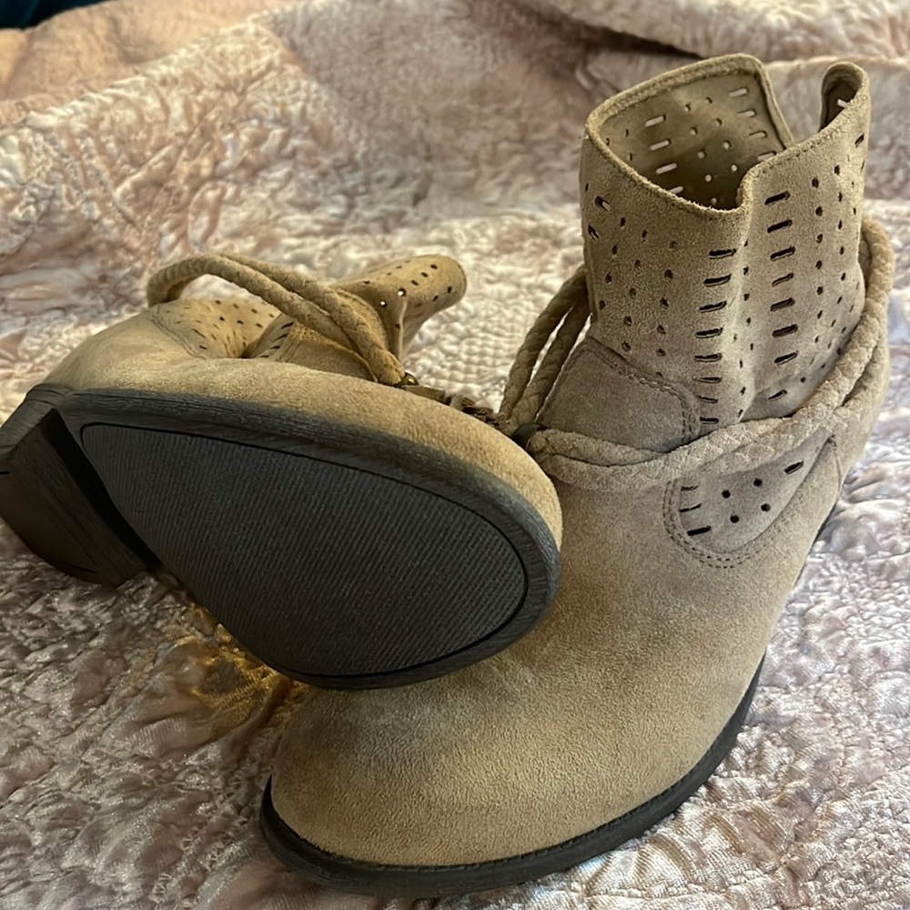 New tan booties size 9